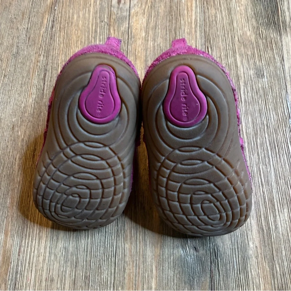 Stride Rite Soft Motion Agnes Heart Glittery Pink Boots Size 5M